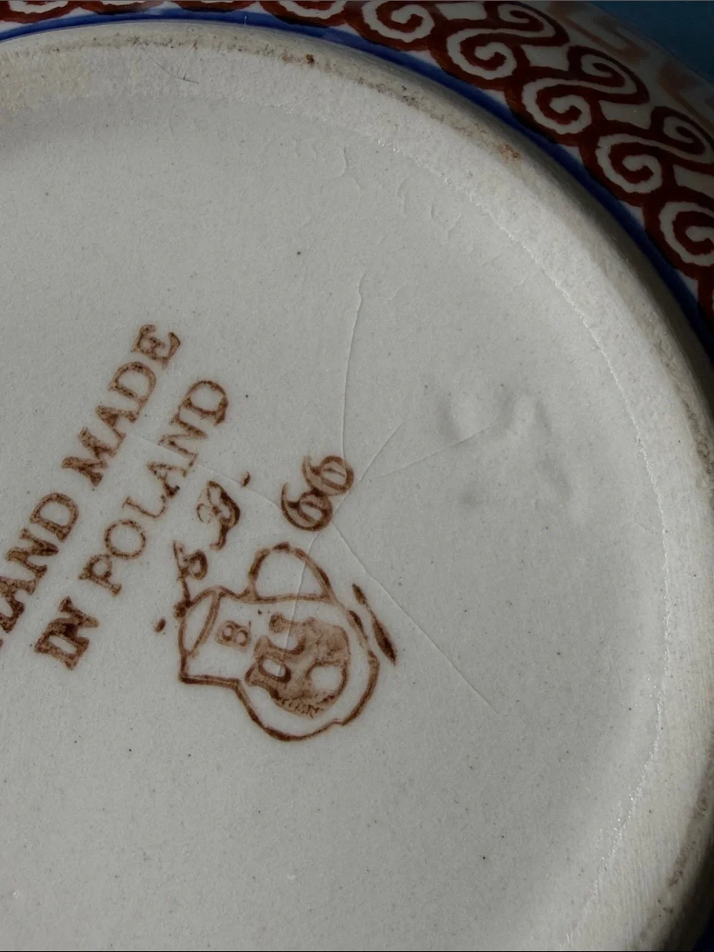 Blue Rose Pottery Bowl Athena Polish ceramic